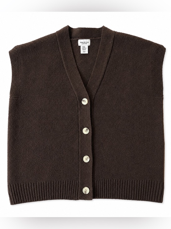 Song of Style Sweaters - Women's Song of Style Chocolate Brown Button-Front Knit Vest Small